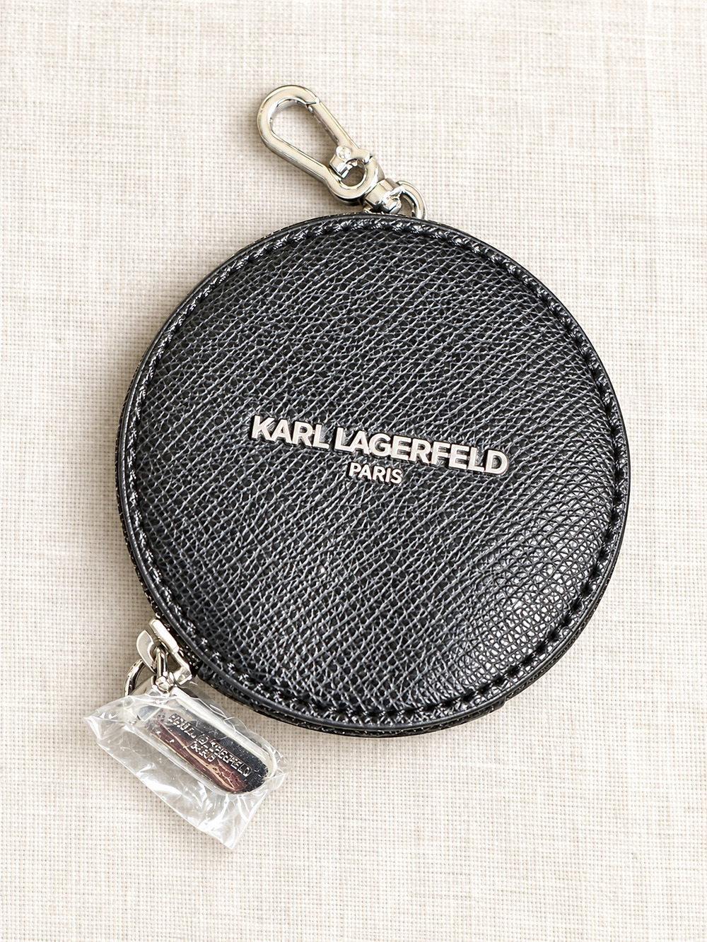 ⚜️ Karl Lagerfeld Paris | Round Coin Pouch | Black Clip-On 💗